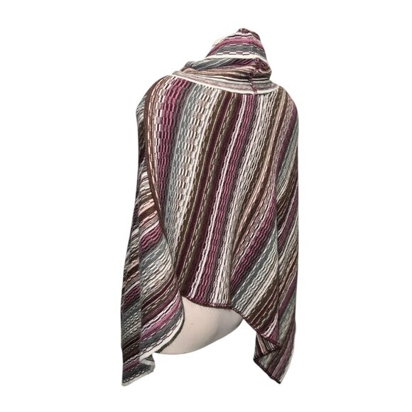 Cato Womens Multicolor Striped Knit Poncho One Size - Picture 4 of 8